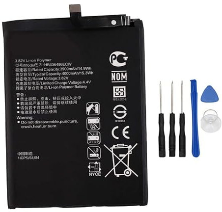 Backupower Ersatz Akku Kompatibel mit Huawei Mate 10/10 Pro BLA-A09 BLA-AL00 BLA-L09 BLA-L29,P20 Pro Duos CLT-L29 CLT-AL00 HB436486ECW
