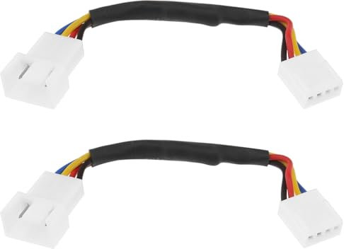 VGOL 2PCS 4-Pin CPU Fan PWM Deceleration Cable Help Reduce Rotational Speed Reduce Computer Exhaust Fan Noise For Computer Case PWM Temperature Control Fan Cable Replace