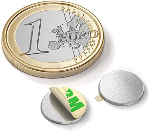 Magnete zum Kleben 10 Stück 6 x 1 mm Magnet selbstklebend extra Stark Rund Flach Mini Magneten Klebepads Neodym Klebemagnete für DIY,Whiteboard,Kühlschrank, Fotos,Büro & Haushalt