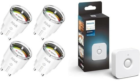 NOUS A1Z Zigbee Steckdose & Philips Hue Bewegungsmelder Indoor, Zubehör für Philips Hue, Tageslichtsensor, steuerbar via App, kompatibel mit Amazon Alexa
