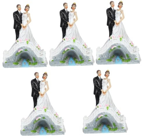 Toyvian 5 Stück Hochzeitstorte Dekoration Kunsthandwerk Hochzeit Dekor Tischplatte Kuchen Dekor Hochzeit Braut Und Bräutigam Zubehör Tischplatte Paar Puppe Paar Figur Europäischen Stil