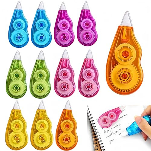 Rubans Correcteurs - 12pcs Mini Roller de Correction Blanc, Souris Correcteur pour Fournitures Scolaires École Bureau