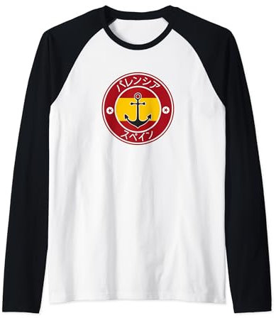 Valencia Spanien Strand Retro Segelurlaub Surfer Souvenir Raglan