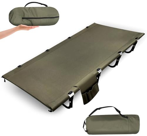 Ultraleichtes Campingbett, Rucksackbett zum Schlafen, faltbares Feldbett für Erwachsene, einfaches Aufstellen, trägt 330Lbs, tragbar, faltbar, kompakt für Erwachsene für Outdoor, Wandern, Reisen