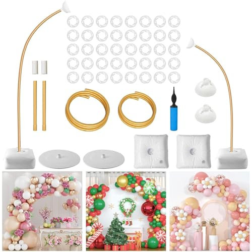 Bendable Balloon Arch Stand Kit, Balloon Arch Stand with Filling Water Base, 8.2Ft&5Ft Half Arch Balloon Stand for Wedding Baby Shower Birthday Party Supplies Decorations