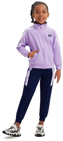 Dmwhsy Filles Enfants Survêtement 2 Pièces Jogging Ensemble Veste Haut Sport Jogging Pantalon Tenue pour 4-15 Ans