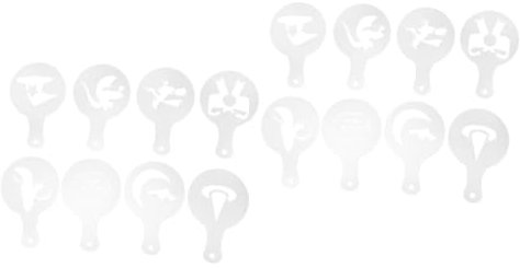 Amosfun 64 Stk Halloween ziehen Blumenvorlage -Kaffeeschablonen Kaffee-Latte-Art Kreis-Ausstecher coffee lover kaffeeliebhaber Milchspray-Vorlage Kaffee-Schablonenkunst Plastik Weiß