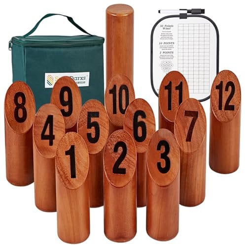 SpexDarxs 12 Numbered Block Toss Game, Throwing Set for Outdoor Backyard