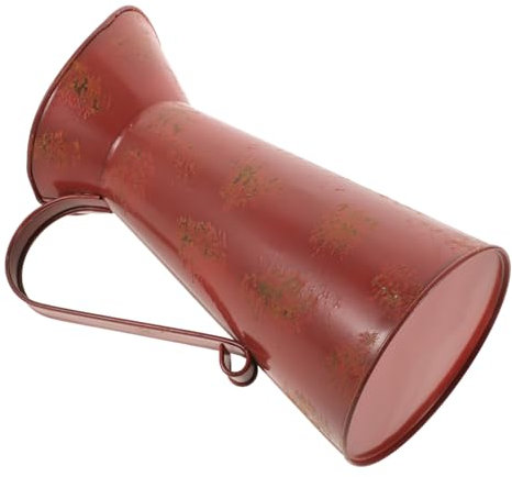 PRETYZOOM Blumenarrangeur Aus Eisen Dekorativer Eimer Blumenkübelvasen Rustikaler Blumentopf Rustikale Tischvase Aus Zinn Trockenblumentopf Rustikale Schicke Vase Galvanisiertes Eisen Rot