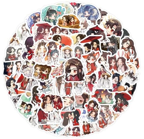 100 Pcs TianGuanCiFu Aufkleber Anime Figur Stickers Vinyl | Wasserdichte Stickers Für Party, Wasserflasche Scrapbook Laptop Skateboard Computer