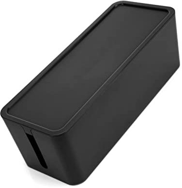 CAXUSD Plastic Cable Management Box Cover Power Strip Organizer for Home Office Medium Size Black