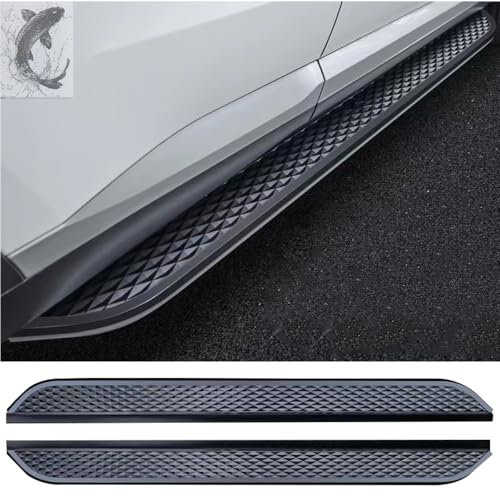 Lot de 2 marchepieds latéraux en aluminium pour Ford Ranger 2023-2025, noir (avec supports)