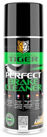 CHEMICAL TIGER - Spray Limpiador de Frenos - Limpiador de Piezas de Frenos y Llantas - Limpia y desengrasa Frenos de Disco, Tambores, embragues, Superficies metálicas, 400 ml