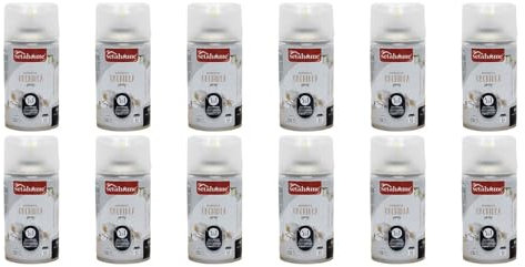 BURI Lufterfrischer Orchideen Duft | 12er Pack Aromatischer Raumduft passend für alle automatischen Duftspender, Sprühgeräte, Maschinen, Erfrischendes Aroma und Duftintensität