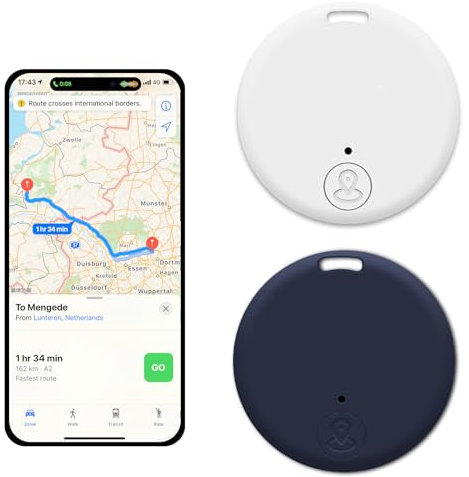 2 Stück Schlüsselfinder Bluetooth 5.2, Smart-Tag GPS kompatibel mit iOS und Android, fortschrittlicher Android-GPS-Tracker, tragbarer Tracker für Schlüssel, Taschen, Geldbörsen, Tiere und Koffer