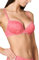 Goldenpoint Damen-Unterwäsche – Oberteil des Unterwäsche-Sets – Push Up BH mit Bügel Circe Konfetti aus Spitze mit Blumen, Koralle, 70B