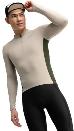 SIROKO - Langärmeliges Gravel-Radtrikot GM3 Dempster - S - Beige/Grün