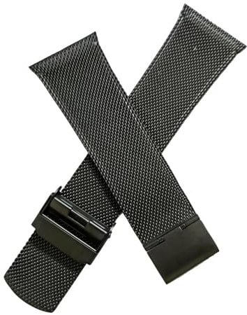Ersatz-Uhrenarmband für Skagen Unisex-Uhr mit schmalem Schraubband, 28–22 mm (Silber) (Schwarz, 28 mm, L)