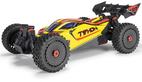 ARRMA Typhon Mega 4X4 RTR 1:8 Remote Controlled Buggy Basher Monster Truck with Brush Motor, No Battery and Charger, Yellow