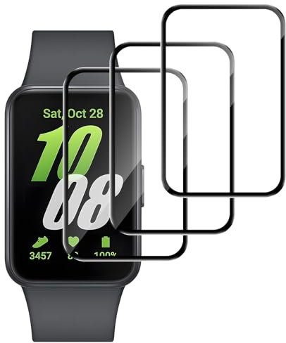 Eirltiy 3 Piezas Protector Pantalla para Samsung Galaxy Fit 3 Cristal Templado Flexible Vidrio Película Protectora 3D Cobertura Completa Dureza 9H Anti-Rasguños Ultra-HD Screen Protection