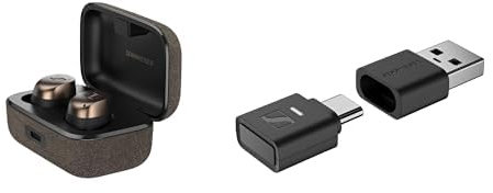 Sennheiser headphone bundle MOMENTUM True Wireless 4, Black Copper BTD 700 Dongle