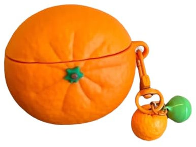 eglixu Funny Case for AirPods 4 Earbuds Cover (2024), Cute Creative 3D Orange for AirPods 4th Generation Silicone Case with Keychain