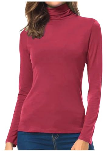 Charmoni - Top Femme Pull sous Pull - col roulé à Manches Longues - Coupe Classique - léger et Extensible - Taille Unique T 36 - T 38