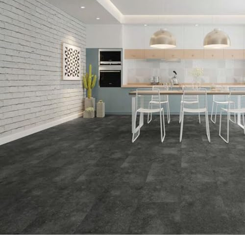 Smartdec Rock 40 Acoustic LVT Click Flooring, 5.2mm Thick, Heavy Domestic Use, Grey (Dallas Dark Grey)