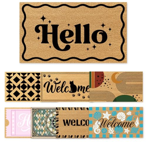 UNICRAFTALE Boho Welcome Doormat 76x43cm Non-Slip Polypropylene Dirt-Trap Mat Funny Hello Outdoor Front Door Mat for Apartment Patio Garage Porch Entryway Decoration