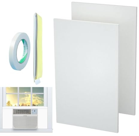 Thermal Guard Shield, Window Ac Side Insulated Panels, 17.9 Inches Foam Dust Proof Sheets, Universal Heat and Draft Seal Kit, Inside Insulation with Sleek Style, Utility Tool for Home and Dorm