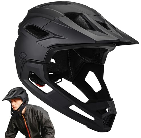 Full Face Mountain Bike Helmet – Convertible Bike Helmet For Adults With Detachable Chin Guard, Lightweight Cycling Helmets 58-62cm, Adjustable Visor For Downhill E-Scooter