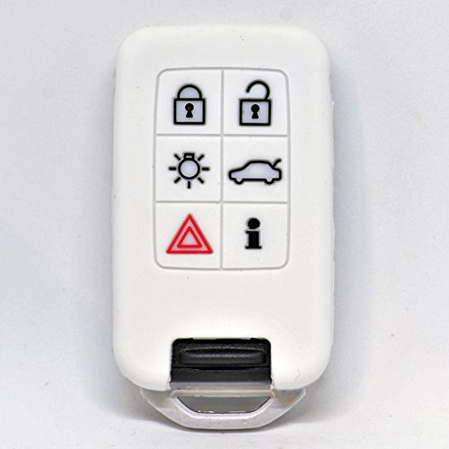 Soft Case Schutz Hülle Auto Schlüssel für Volvo XC70 V70 S60 S80 Smartkey Remote/Farbe Weiß