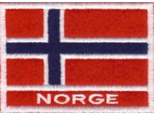 MAREL [Patch Bandiera Norvegia cm 7 x 5 Toppa Ricamata Ricamo Norge -002