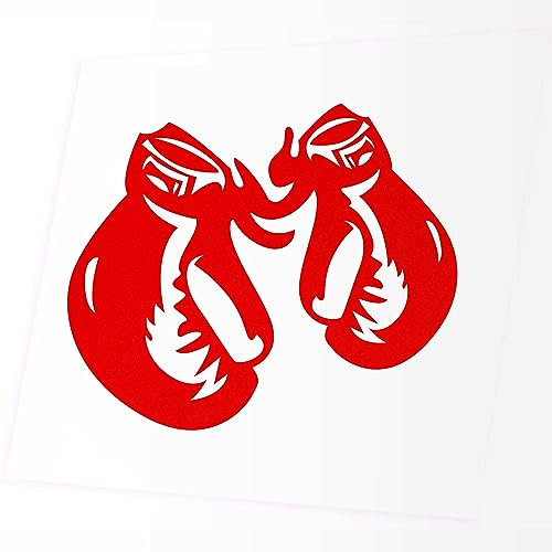 JINTORA - Autoaufkleber Tuning - Boxhandschuhe - 109x90mm - Auto Aufkleber - Bus - Fenster - Heckscheibe - Camper - wetterfest - Outdoor Sticker - Auto Deko - LKW - Tuning Selbstklebend - rot