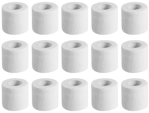 KISEER 15 Pack 2” x 5 Yards Self Adhesive Bandage Breathable Cohesive Bandage Wrap Rolls Elastic Self-Adherent Tape for Stretch Athletic, Sports, Wrist, Ankle (White)