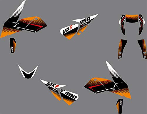 MXP Grafik-Aufkleber für Motorradfahrer, passend für KTM Duke Duke 690 2012–2019 (schwarz)