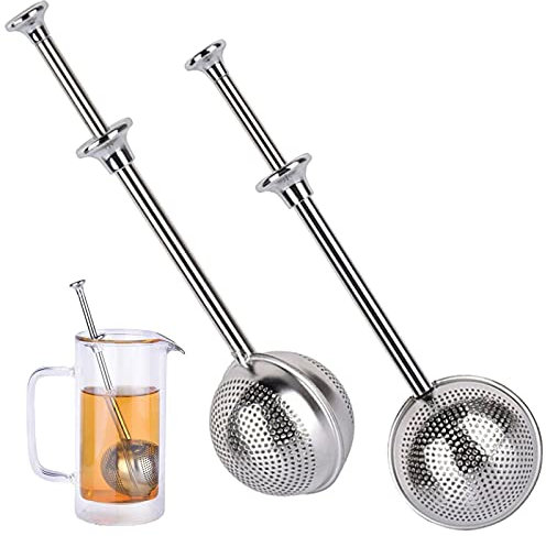 Tee Infuser Teesieb Edelstahl Tee Infuser Teesieb Teefilter für losen Tee 304 Edelstahl Tee Sieb Teesieb aus rostfreiem Edelstahl für Meisten Teekanne Tee Tassen Tee Schalen(2 Stück)