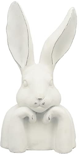 ETC putziger origineller Osterhase als Büste mattweiß in Shabby Optik Landhaus Stil