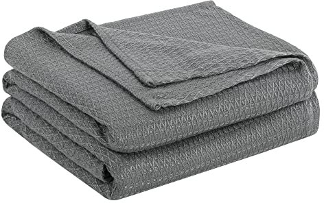 PiccoCasa Cooling Bamboo Blanket All Seasons Breathable for Hot Sleepers, Soft and Lightweight for Bed, Sofa Thin Blanket Summer Keep Cool Dark Gray Double 200x230cm