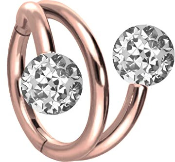 PIERCINGLINE Titan Segmentring Clicker mit Innengewinde 3 RING OPTIK + 2 EPOXY-KUGELN Ohrpiercing Ohr Helix Farb & Größenauswahl