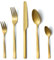 Besteck Gold, Hunnycook Besteck Set 6 personen, 30-teilig Edelstahl Besteck set gold matt für Hause Küche Restaurant, Essbesteck Set Mit Gabeln Löffeln Messern, Hochglanzpoliert, Spülmaschinenfest