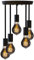 SKYLYZH Deckenleuchte, E27 Retro Pendelleuchte, Schwarze Deckenlampe Metall, 5 flammige Leuchter industrieller Stil Pendellampe, Hängelampe, für Schlafzimmer, Esszimmer, Wohnzimmer, Flur, Küche-B