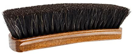 Birch Premium Quality Shoe Brush, 100% Horsehair, Shine Buff Polish Leather Shoes & Footwear [Large, 168mm x 53mm x 17mm] (Black Horse Hair)