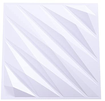 12pcs 3D Wall Panels|Decorative Wall Panels, 50x 50 cm, Matt, Pack of 12 PVC Geometric Wall Panels|Waterproof, Moisture-Resistant, Flame Retardant (White)