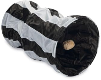 Beeztees Cruzzle - Katzentunnel - Nylon - schwarz/weiß - 50x26x26 cm