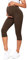 SEASUM Umstandsleggings 3/4 Damen, Sommer Umstandshose Blickdichte, Nahtlose Leggings Umstandsmode Shorts, Capri für Schwangere, M9820-Braun S