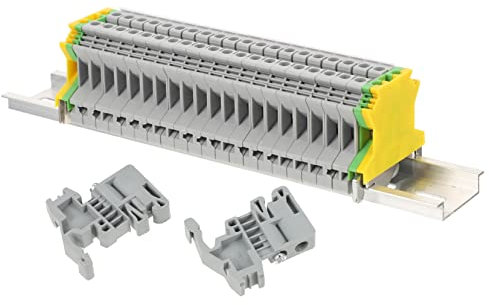 DOITOOL 1 Satz Schienenverbinder Din-schienen-klemmenblöcke Befestigungsblock Din-schienengehäuse Din- Drahtklemme Klemmleiste Markierungsstreifen Jumper Brücke Gummi