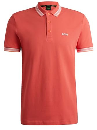 BOSS Hommes Paddy Paddy Polo en piqué de Coton avec Logo Contrastant