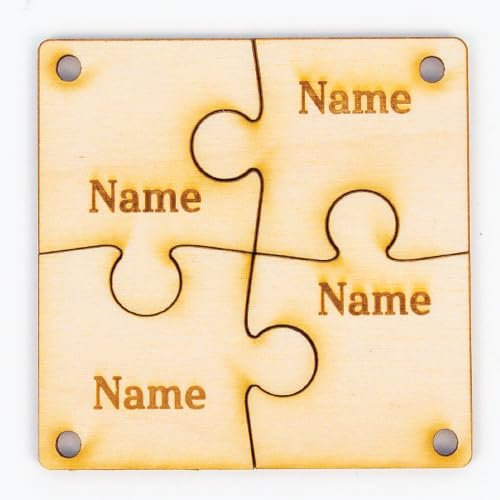 PARTYRAMA.CO.UK Personalised Family & Friends Puzzle Keyrings - Pack of 4