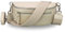BRISE Bauchtasche Damen Echtes Leder Lucia Handgemachte Umhängetasche Crossbody Bag mit Ledergurt + Optionalen Breiten Gemusterten Riemen 3 Fächer Stylische Hüfttasche Made in Italy (Beige - 5)